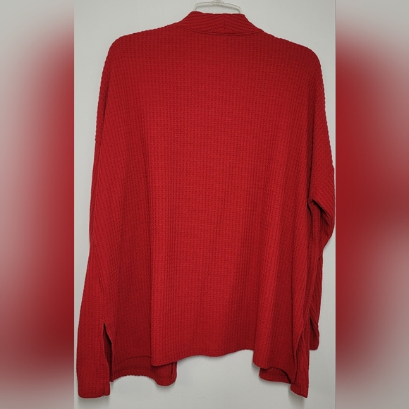 Time and Tru Waffle Weave Open Sweater Red XL 16-18 - Picture 8 of 9